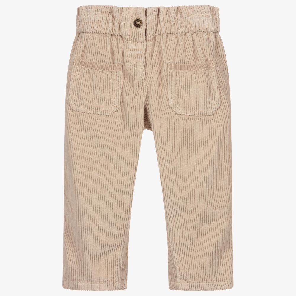 Laranjinha-Girls Beige Corduroy Trousers | Childrensalon Outlet
