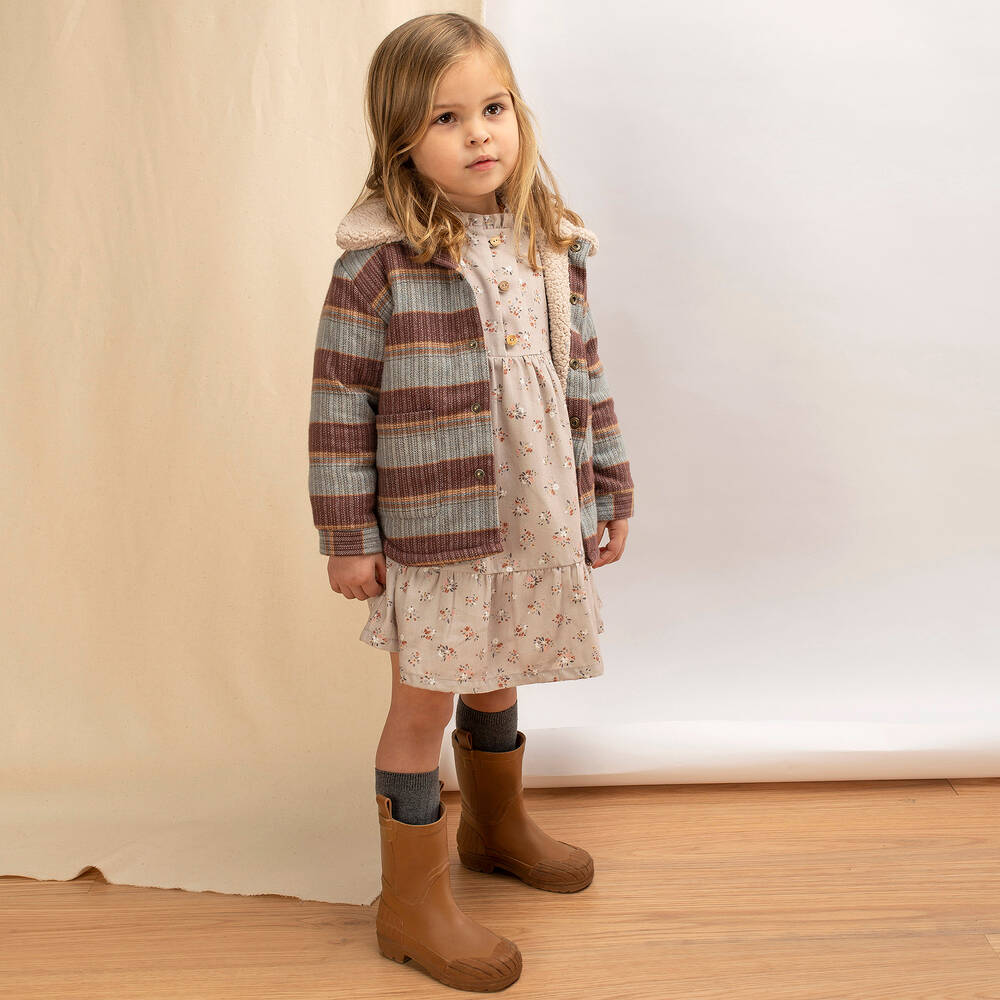 Laranjinha-Girls Beige Floral Dress | Childrensalon Outlet