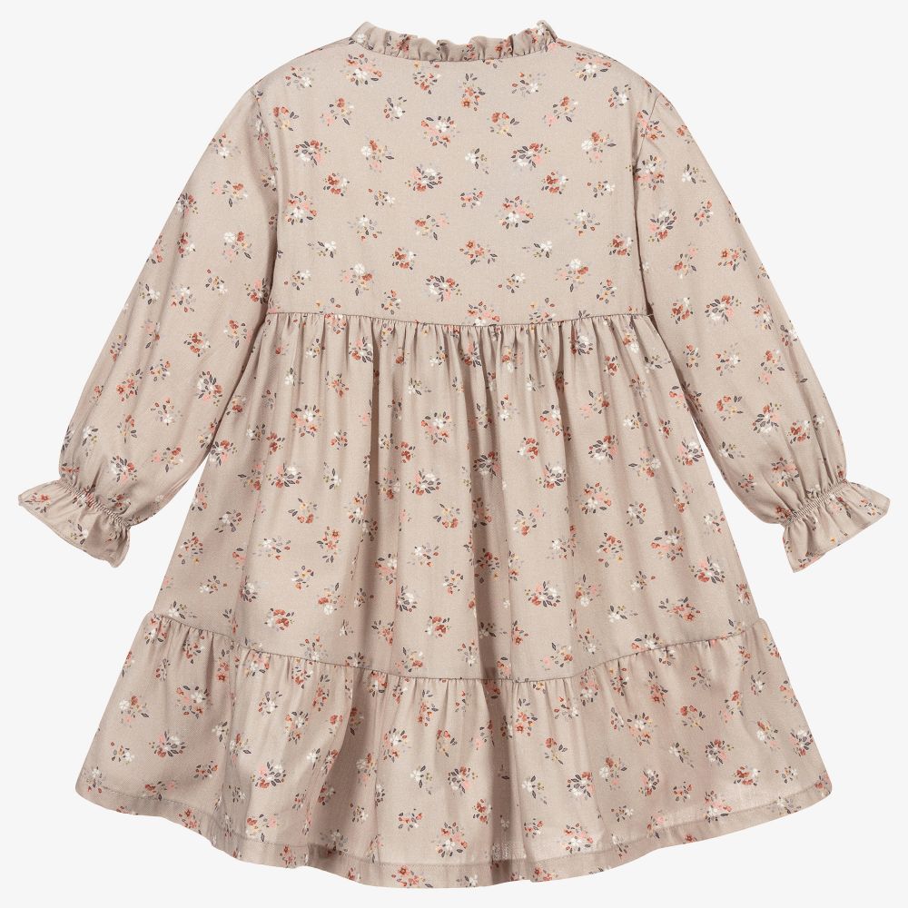 Laranjinha-Girls Beige Floral Dress | Childrensalon Outlet