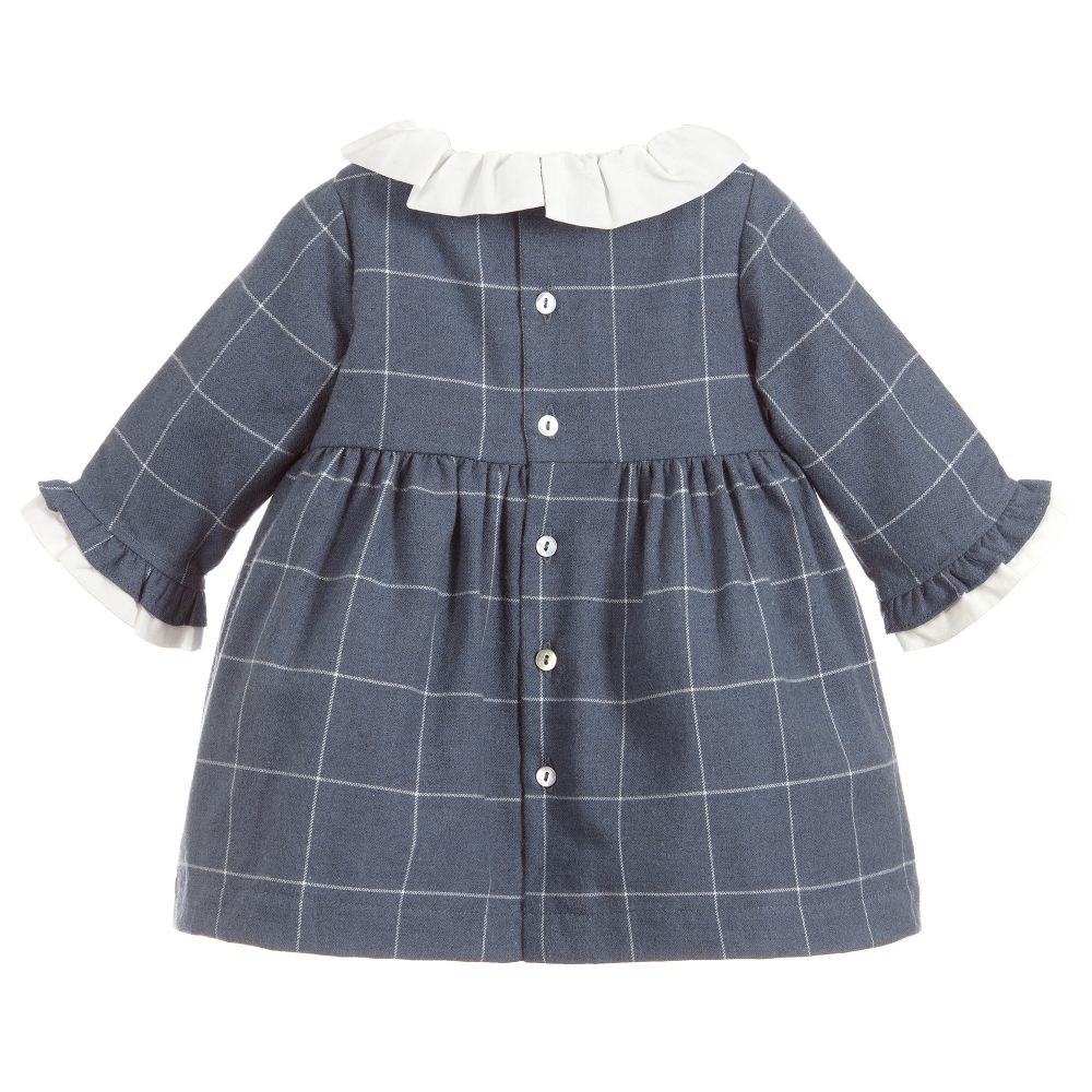 Шик от Laranjinha-Girls Blue Check Cotton Dress | Childrensalon Outlet