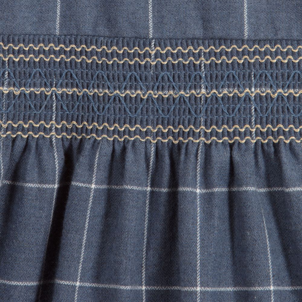 Шик от Laranjinha-Girls Blue Check Cotton Dress | Childrensalon Outlet