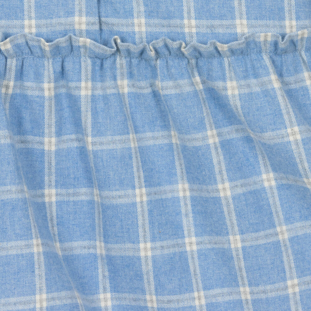 Laranjinha-Girls Blue Checked Cotton Dress | Childrensalon Outlet