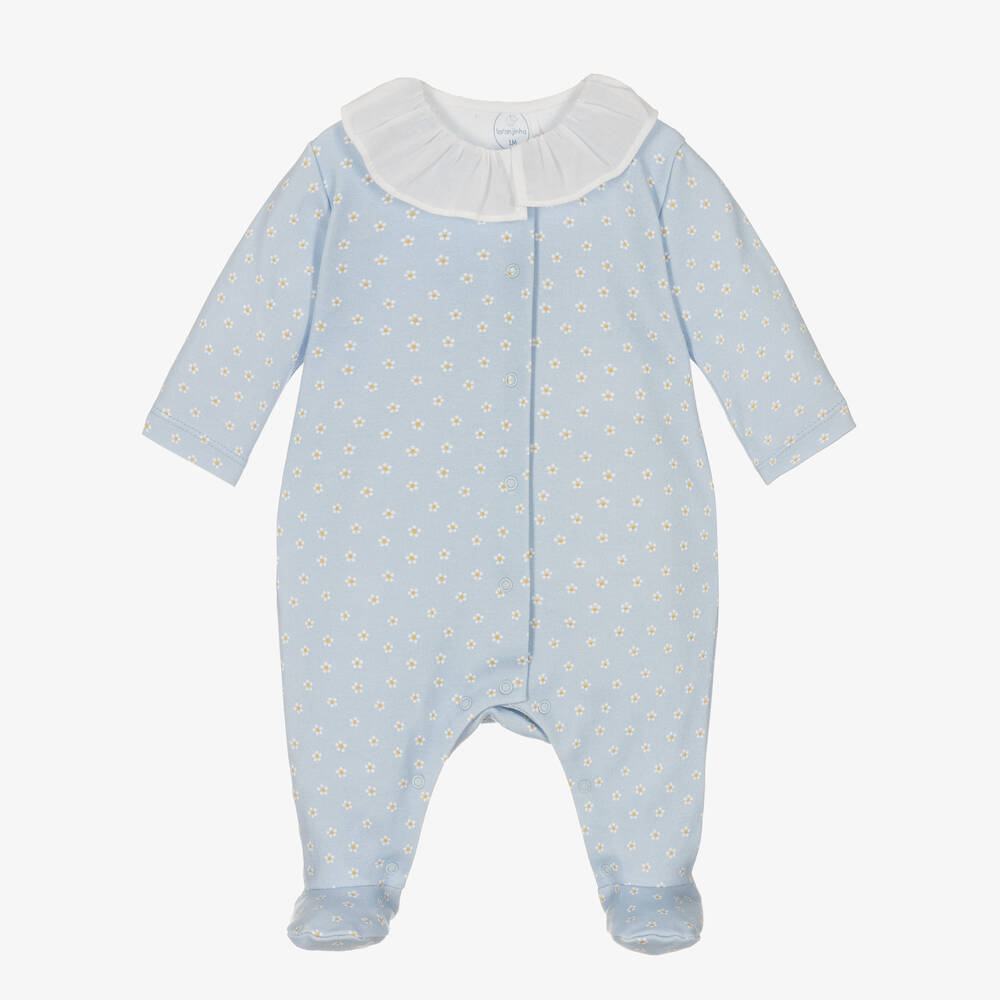 Laranjinha Dors bien coton bleu a marguerites Childrensalon Outlet