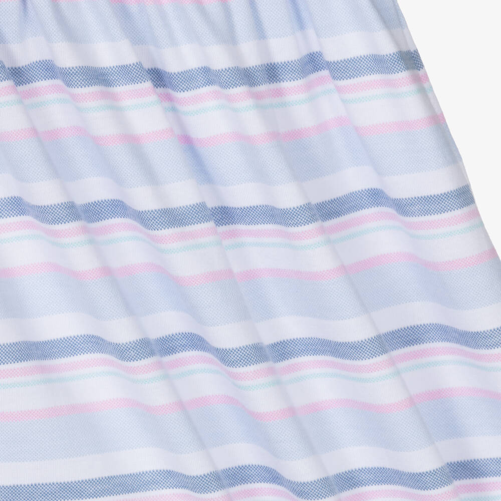 Laranjinha-Girls Blue Stripe Cotton Dress | Childrensalon Outlet