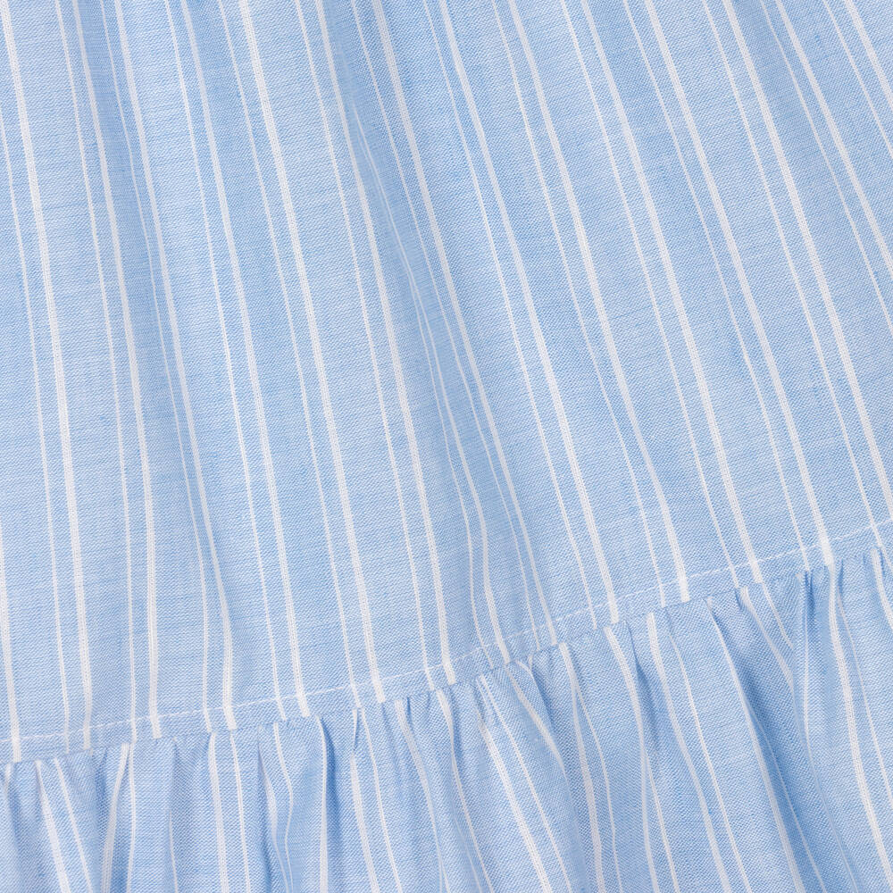 Laranjinha-Girls Blue & White Striped Dress | Childrensalon Outlet