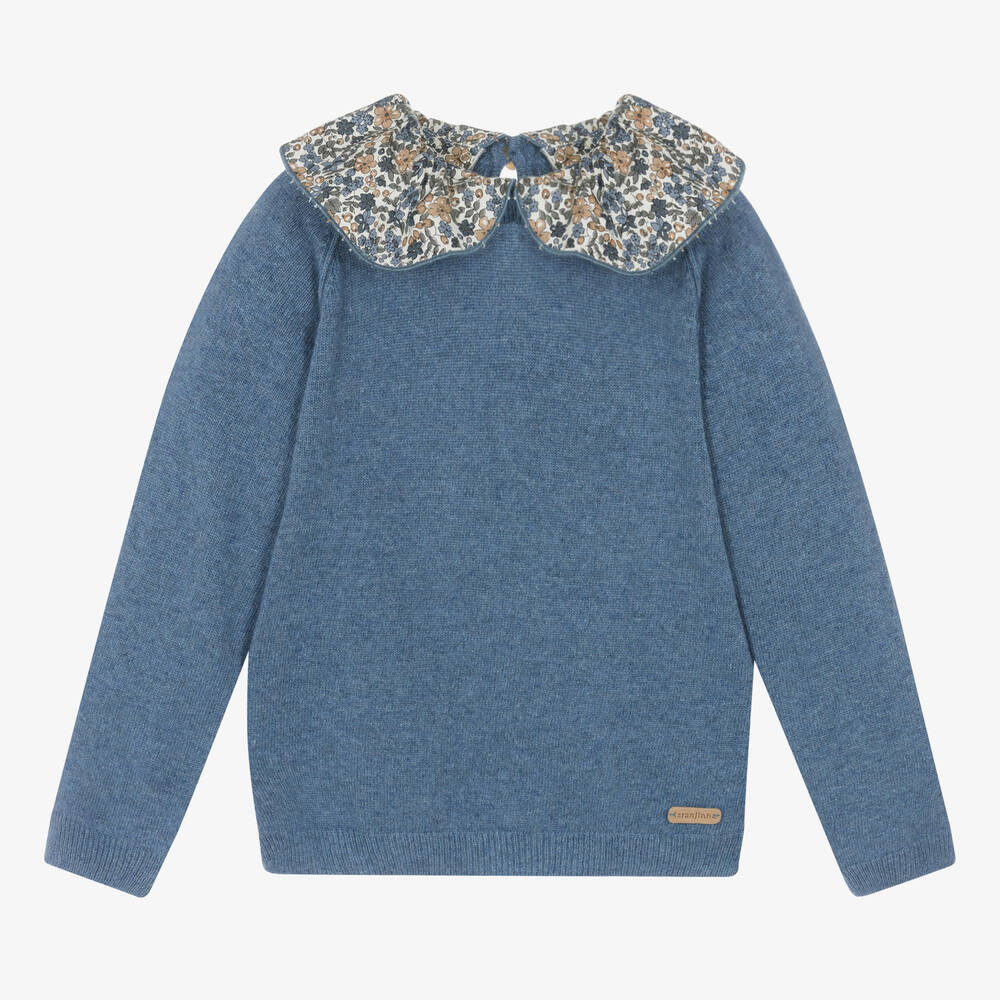 Chic by Laranjinha - Blauer Woll- und Kaschmirpullover | Childrensalon