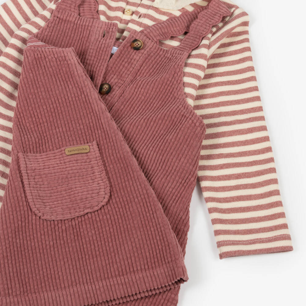 Laranjinha-Girls Blush Corduroy Dress Ensemble | Childrensalon Outlet