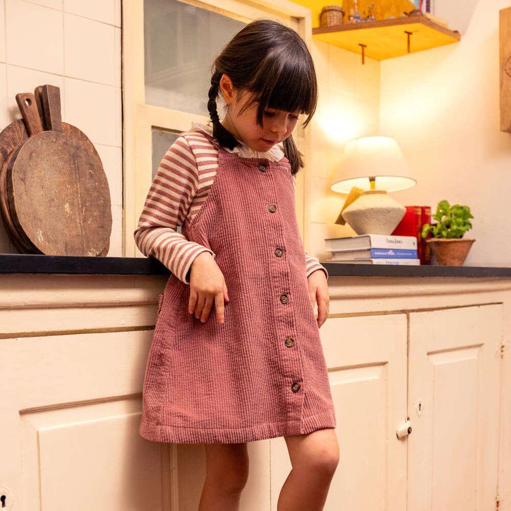 Laranjinha-Girls Blush Corduroy Dress Ensemble | Childrensalon Outlet