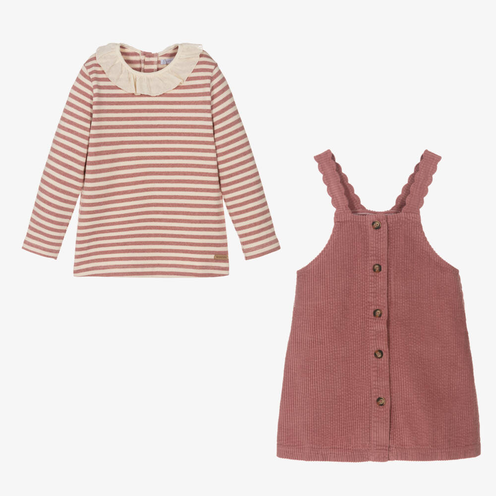 Laranjinha-Girls Blush Corduroy Dress Ensemble | Childrensalon Outlet