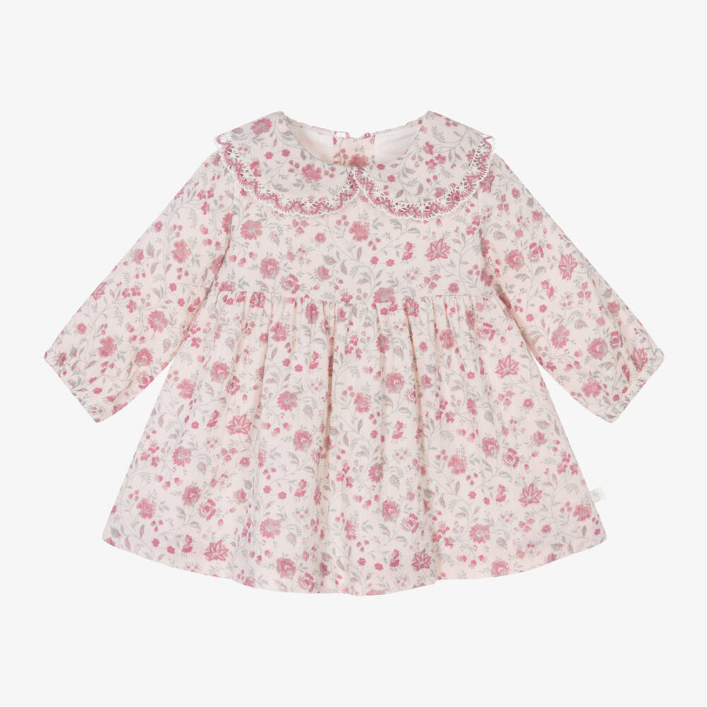 Laranjinha-Girls Blush Floral Cotton Frock | Childrensalon Outlet