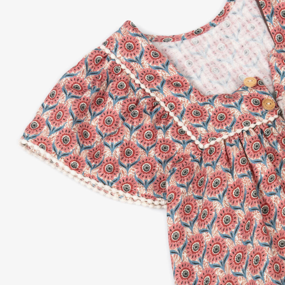 Laranjinha-Girls Blush Floral Cotton Frock | Childrensalon Outlet