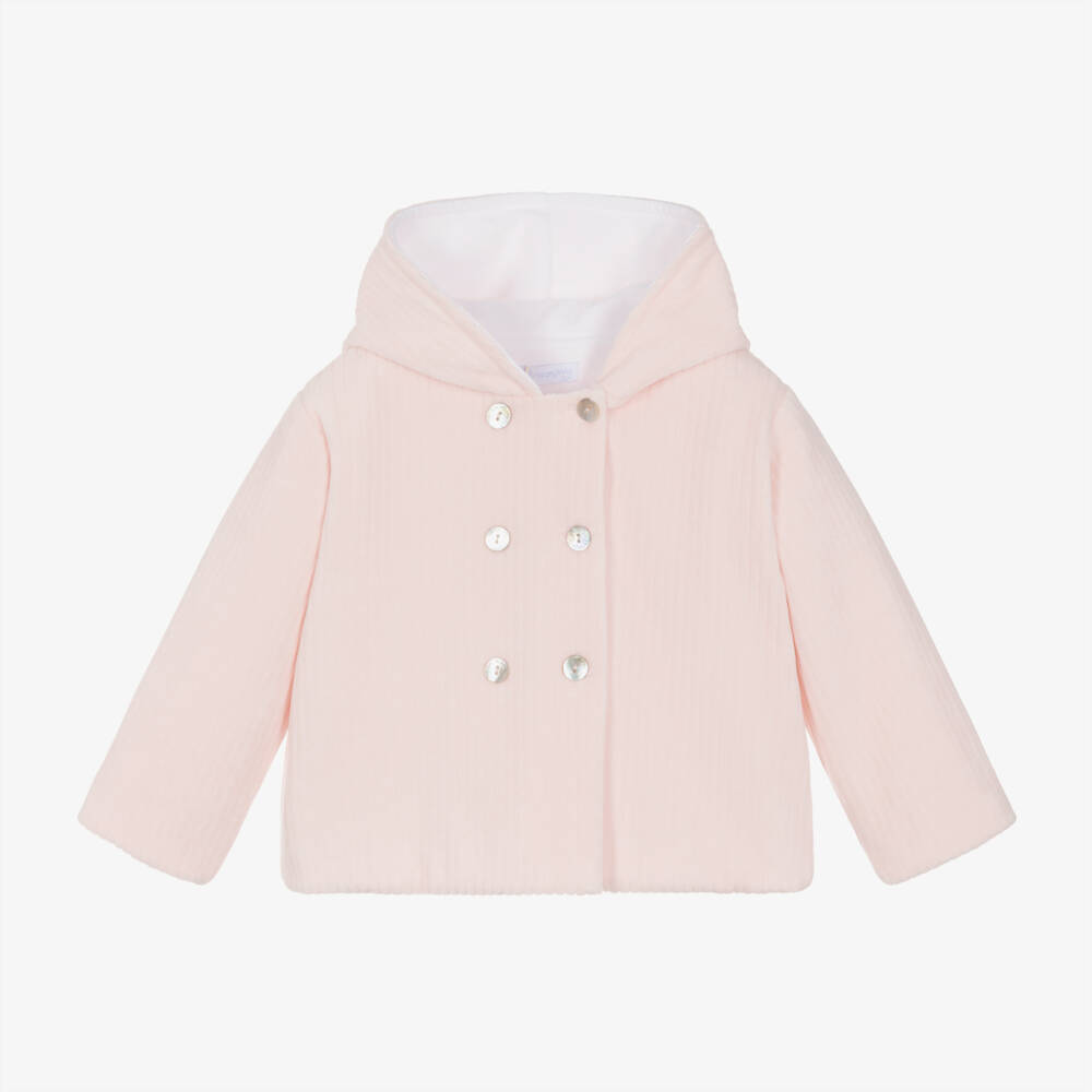 Laranjinha-Girls Blush Velour Pram Jacket | Childrensalon Outlet