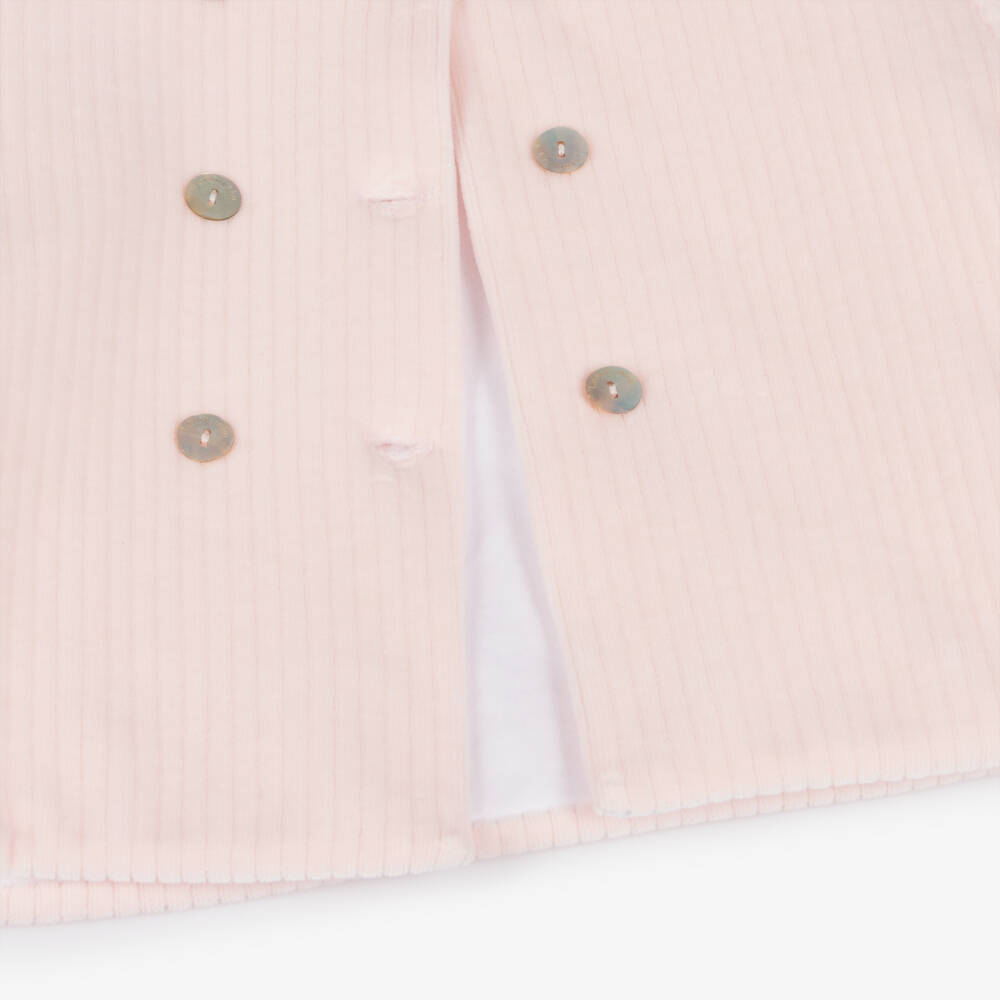 Laranjinha-Girls Blush Velour Pram Jacket | Childrensalon Outlet