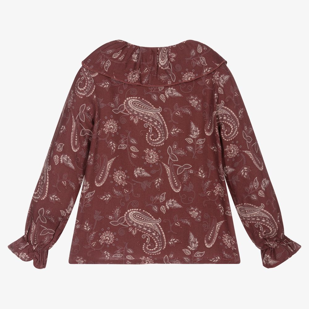 Laranjinha-Girls Burgundy Viscose Blouse | Childrensalon Outlet