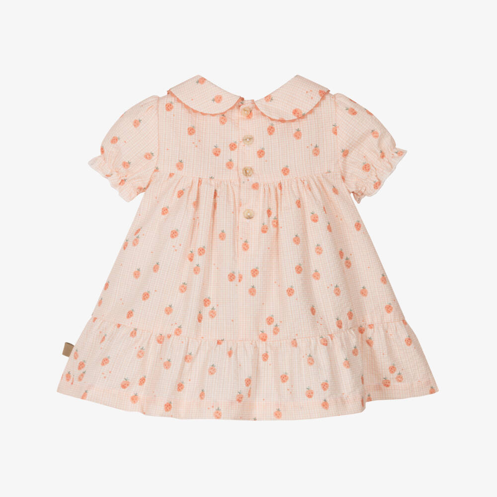 Laranjinha-Girls Citrus Cotton Dress with Berries | Childrensalon Outlet