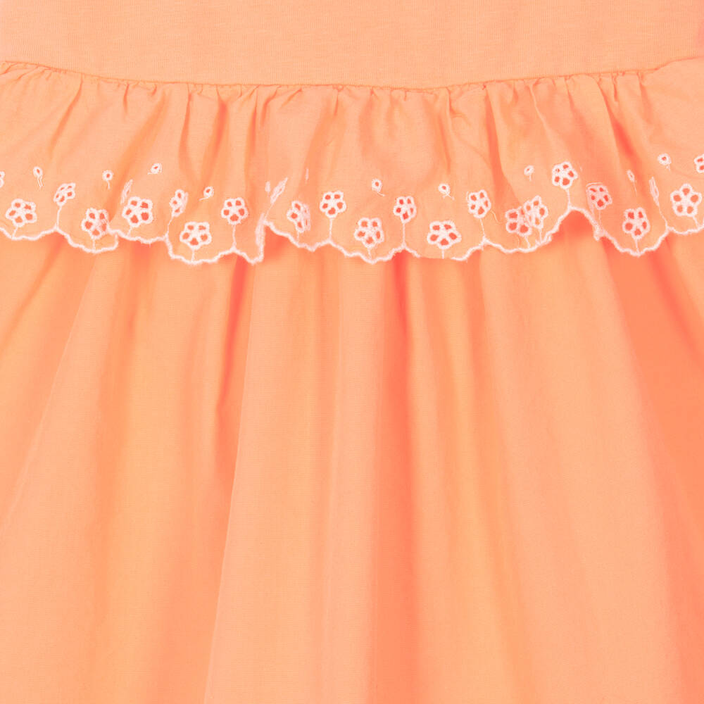 Laranjinha-Girls Coral Cotton Day Dress | Childrensalon Outlet