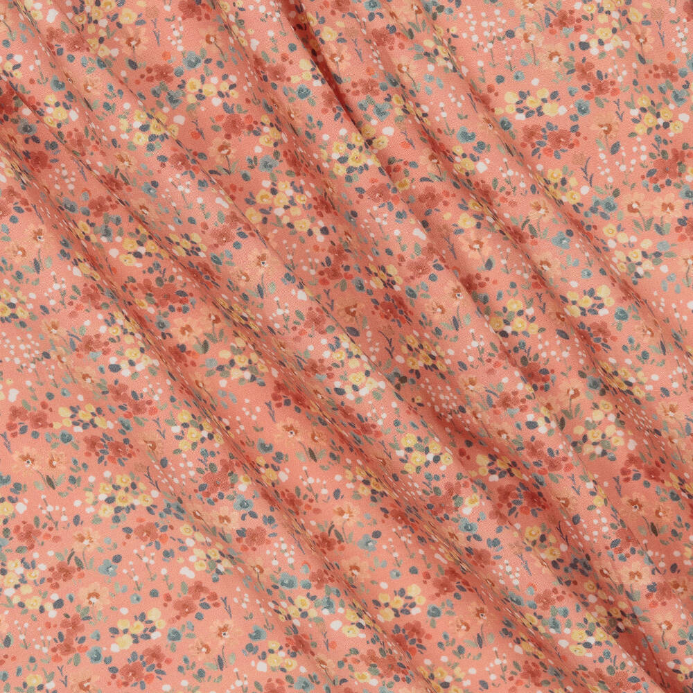 Laranjinha-Girls Coral Pink Floral Print Dress | Childrensalon Outlet