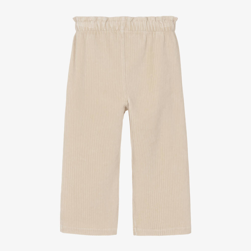Laranjinha-Girls Corduroy Beige Trousers | Childrensalon Outlet