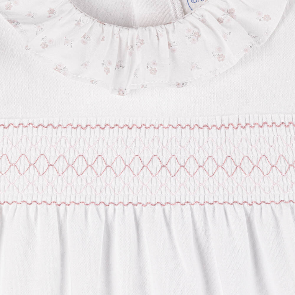 Laranjinha-Girls Cotton Babygrow with Ruffle Collar | Childrensalon Outlet