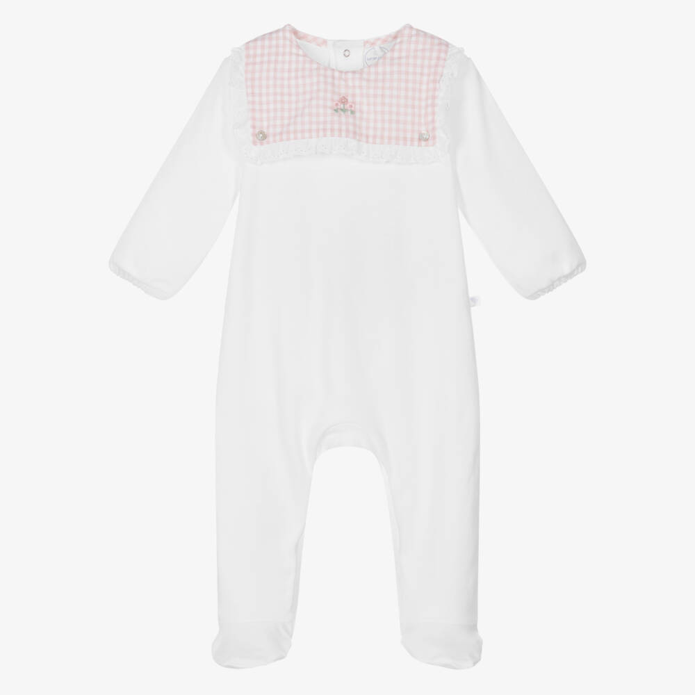 Laranjinha-Girls Cotton Gingham Babygrow Delight | Childrensalon Outlet