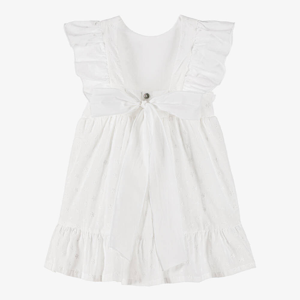 Laranjinha-Платье из хлопкового вуали с украшением в виде ромашек для девочек | Childrensalon Outlet