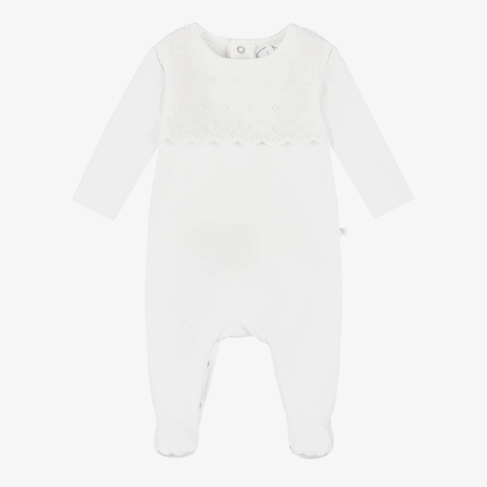 Laranjinha-Girls Delicate Voile Cotton Romper | Childrensalon Outlet