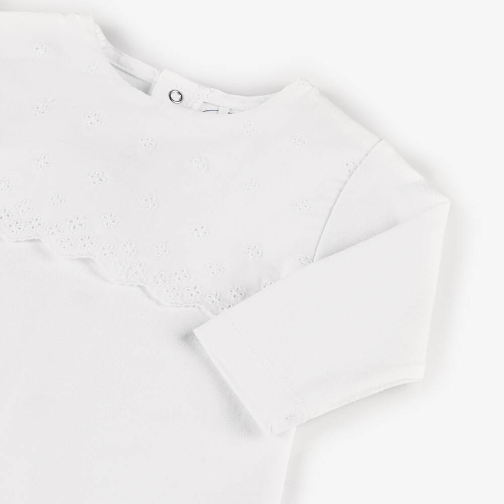 Laranjinha-Girls Delicate Voile Cotton Romper | Childrensalon Outlet