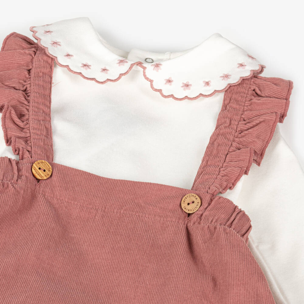 Laranjinha-Girls Dusky Skirt and Bodysuit Set | Childrensalon Outlet