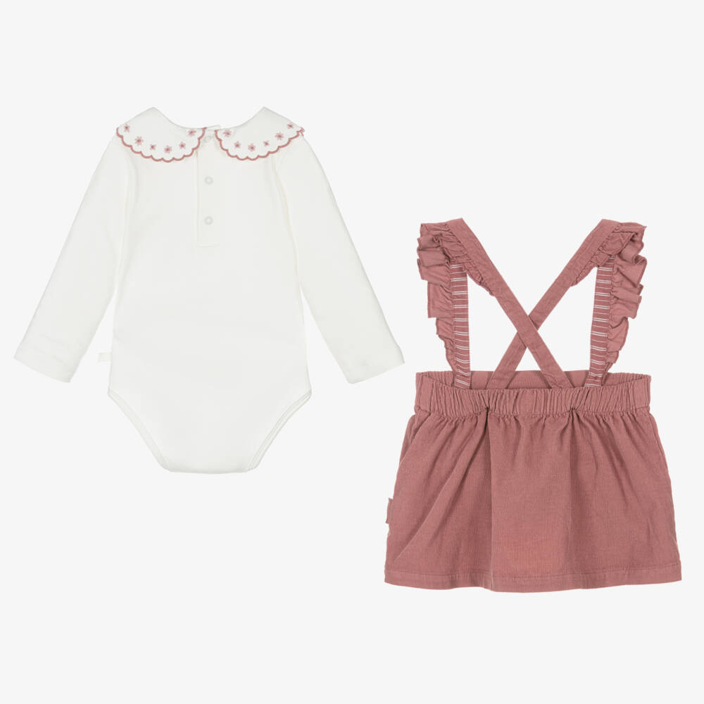 Laranjinha-Girls Dusky Skirt and Bodysuit Set | Childrensalon Outlet