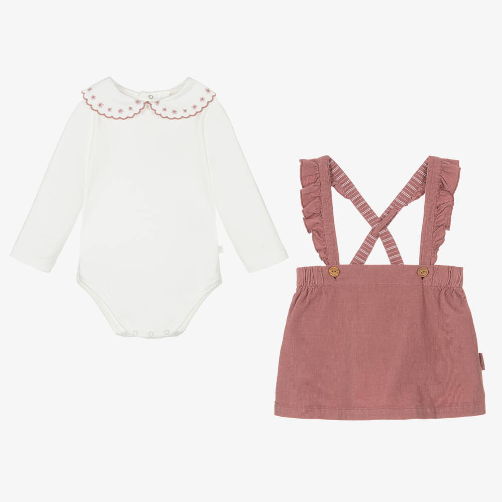 Laranjinha-Girls Dusky Skirt and Bodysuit Set | Childrensalon Outlet