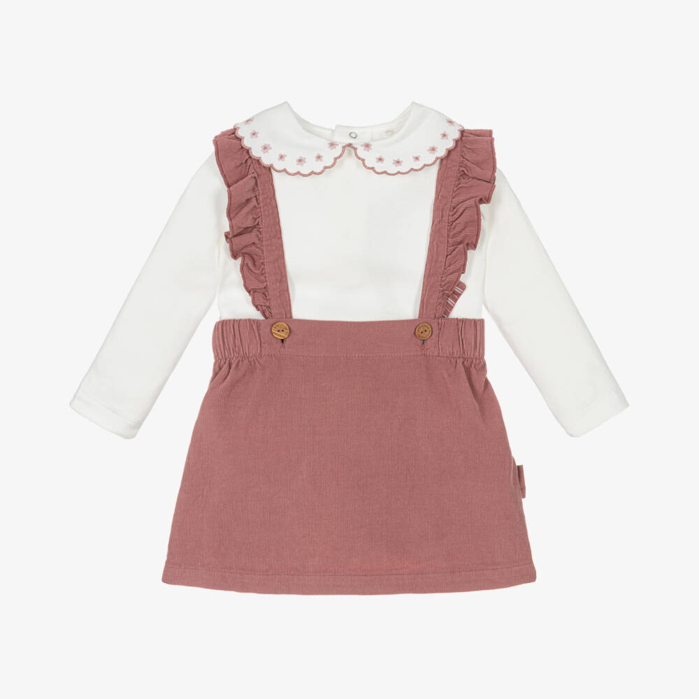 Laranjinha-Girls Dusky Skirt and Bodysuit Set | Childrensalon Outlet