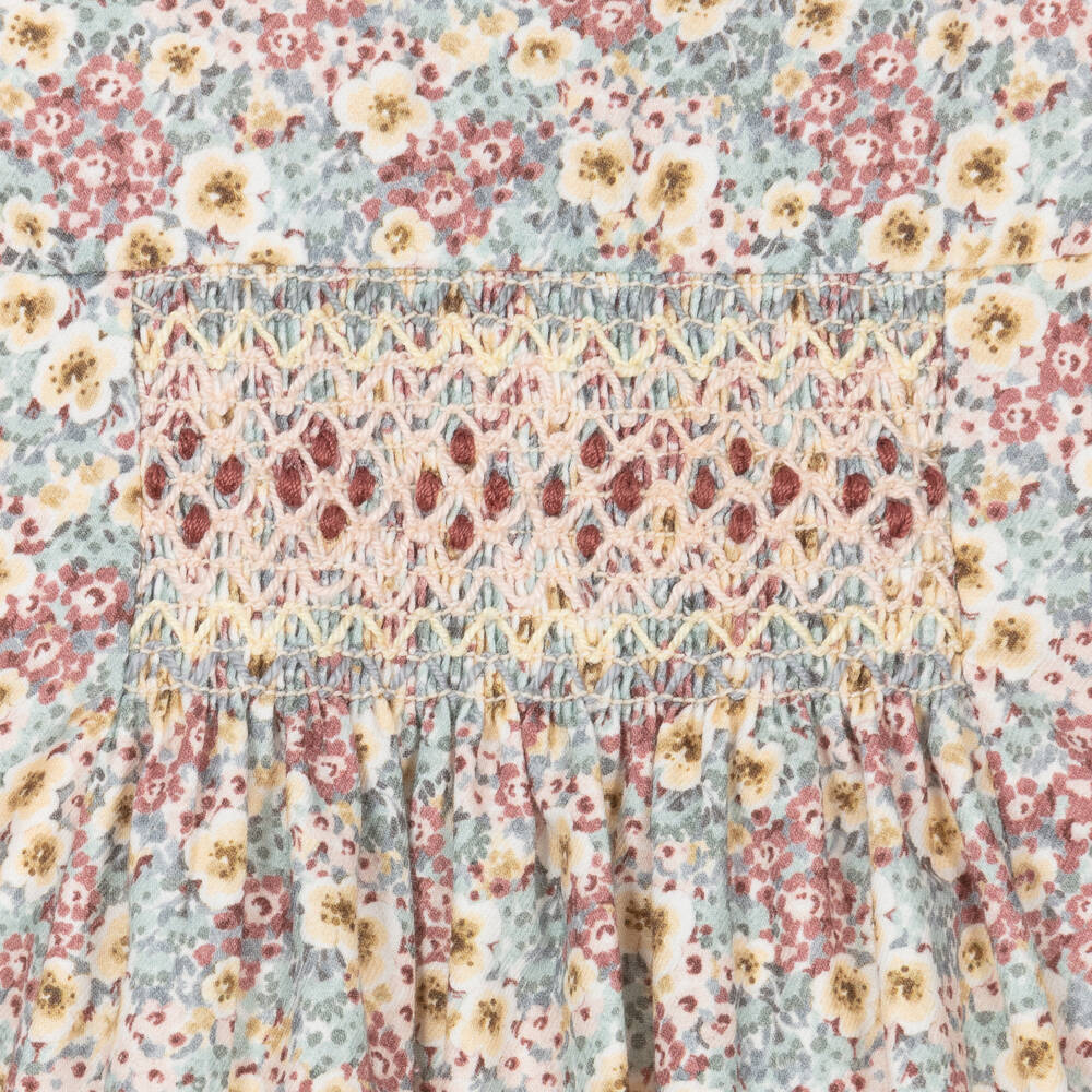 Laranjinha-Girls Floral Smocked Cotton Dress | Childrensalon Outlet