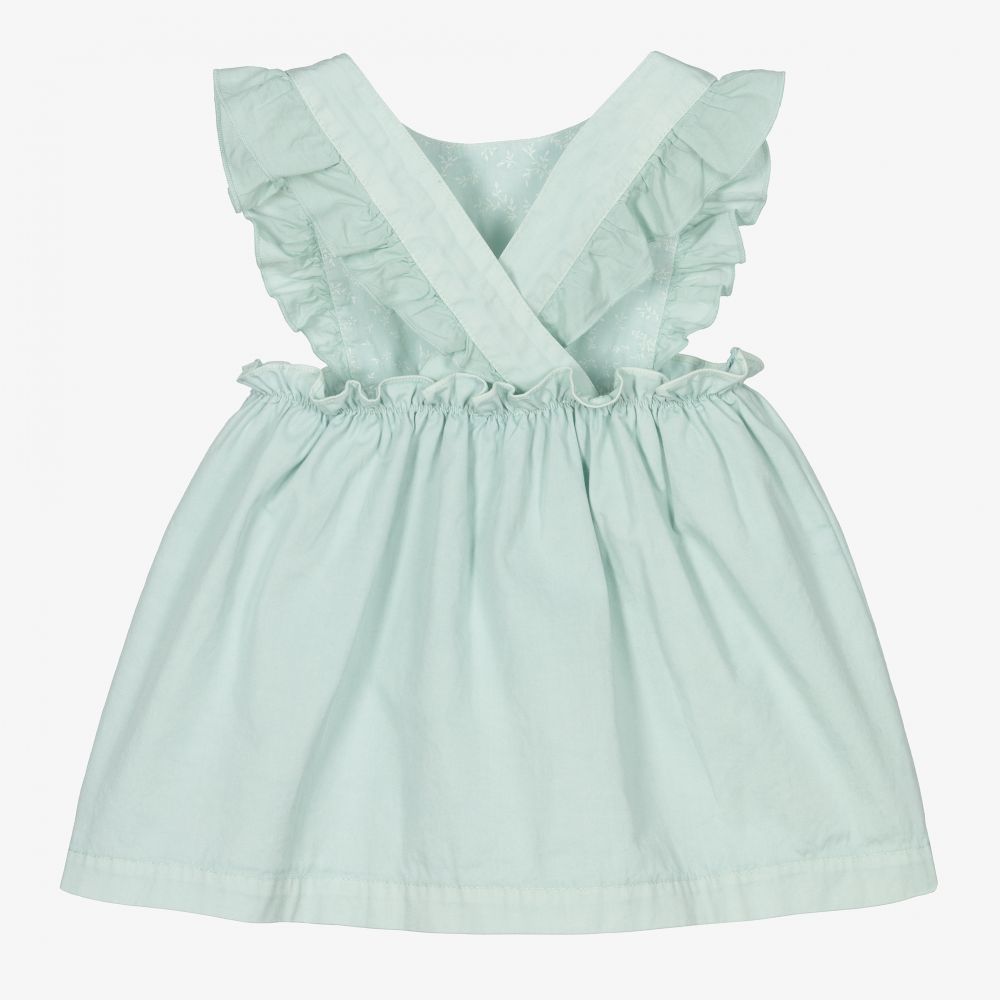 Laranjinha-Girls Green Pinafore Dress | Childrensalon Outlet