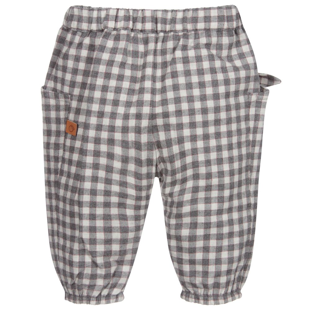 Laranjinha-Girls Grey Check Trousers | Childrensalon Outlet