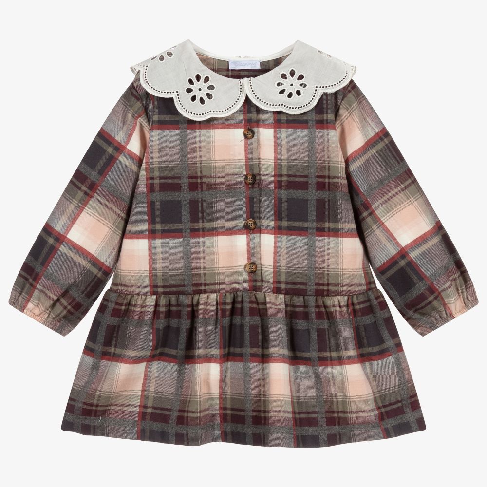 Laranjinha - Girls Grey Cotton Dress | Childrensalon