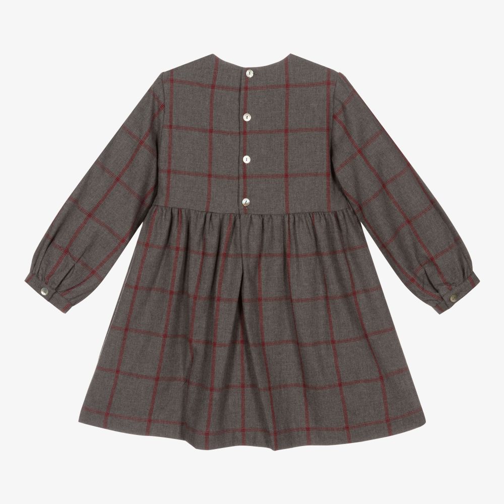 Laranjinha-Girls Grey Smocked Dress | Childrensalon Outlet