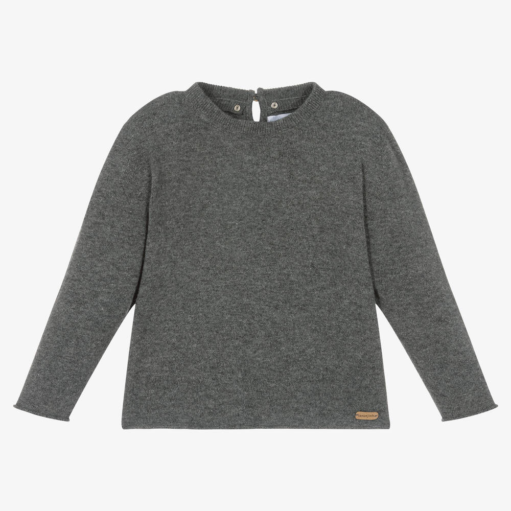 Laranjinha-كنزة مزيج صوف لون رمادي للبنات | Childrensalon Outlet