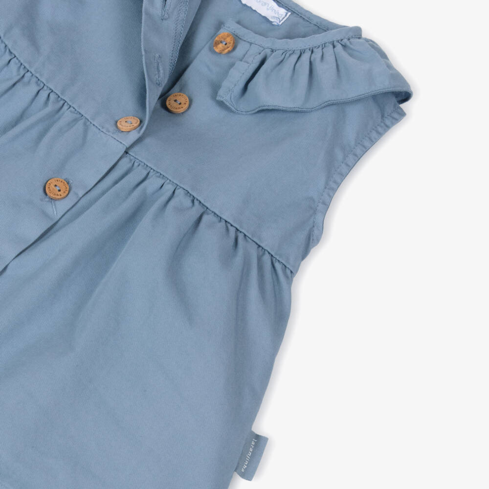 Laranjinha-Girls Indigo Twill Sundress | Childrensalon Outlet