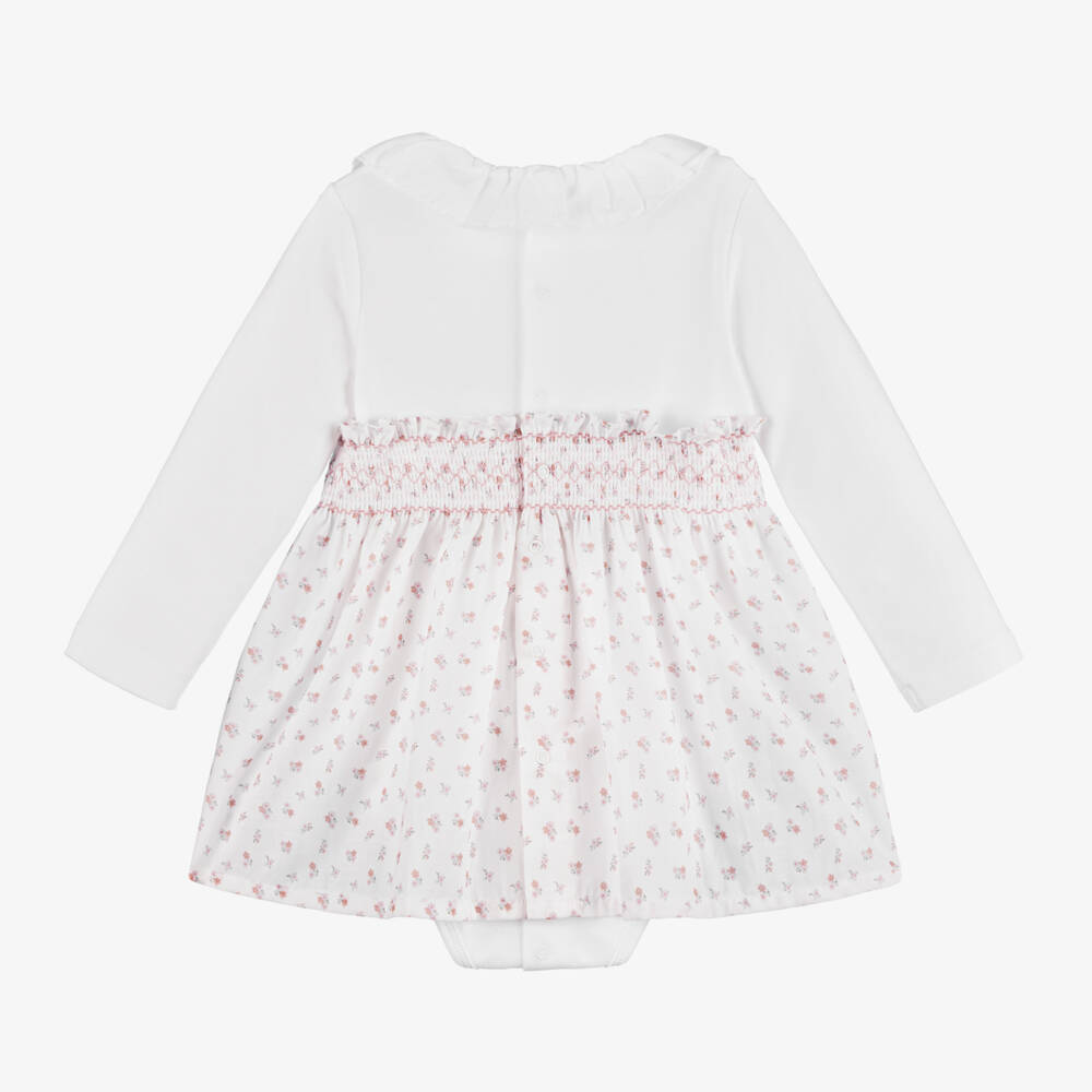 Laranjinha-Girls Ivory and Pink Floral Dress | Childrensalon Outlet