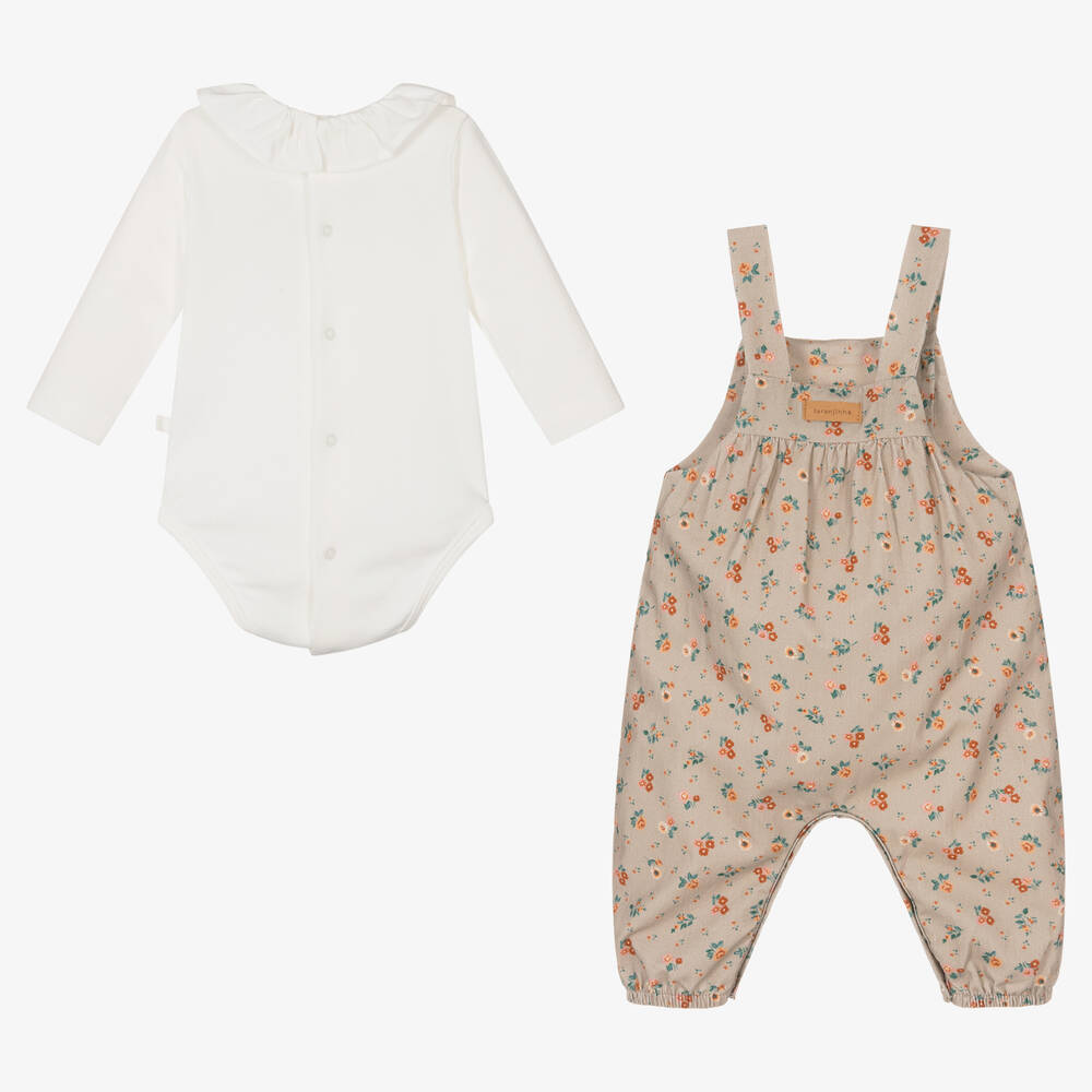 Laranjinha-Кремово-бежевый комплект с полукомбинезоном | Childrensalon Outlet