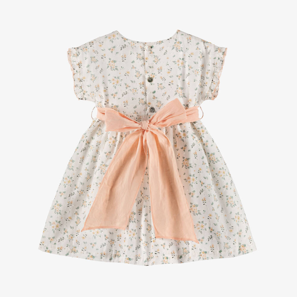 Laranjinha-Girls Ivory Blossom Cotton Dress | Childrensalon Outlet