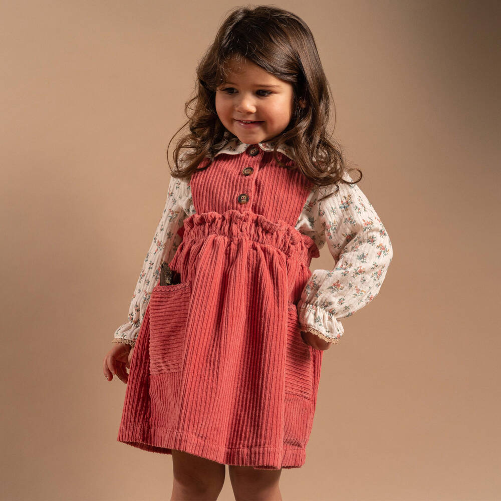 Laranjinha-Girls Ivory Cotton Floral Print Blouse | Childrensalon Outlet