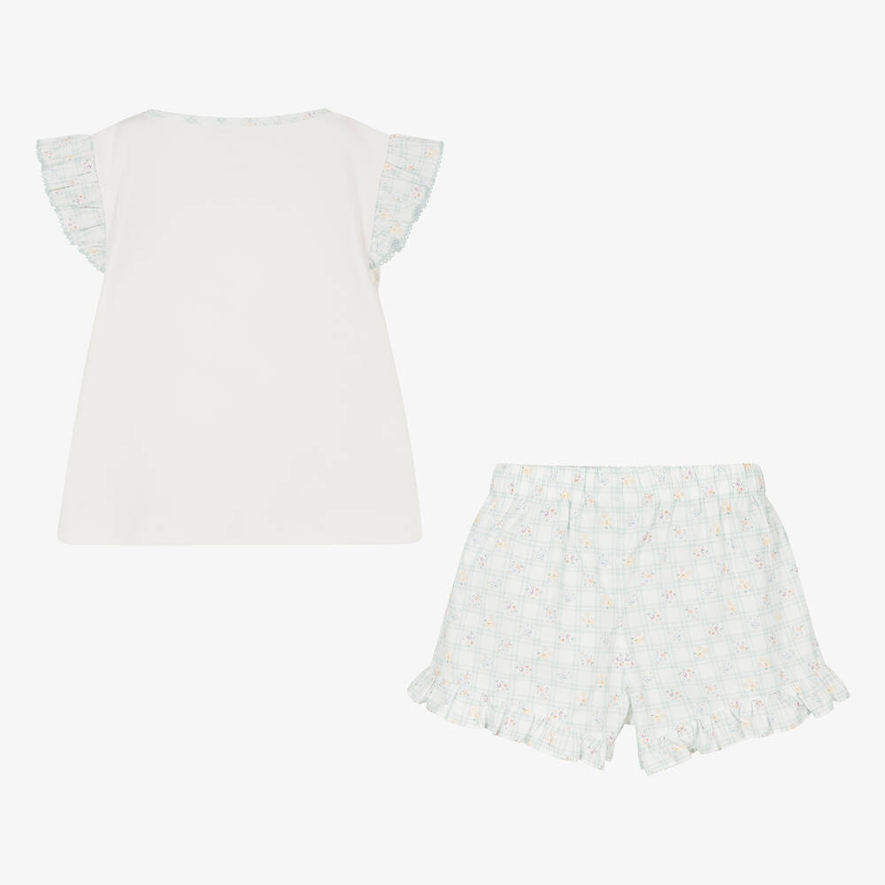 Laranjinha-بيجاما شورت قطن لون عاجي للبنات | Childrensalon Outlet