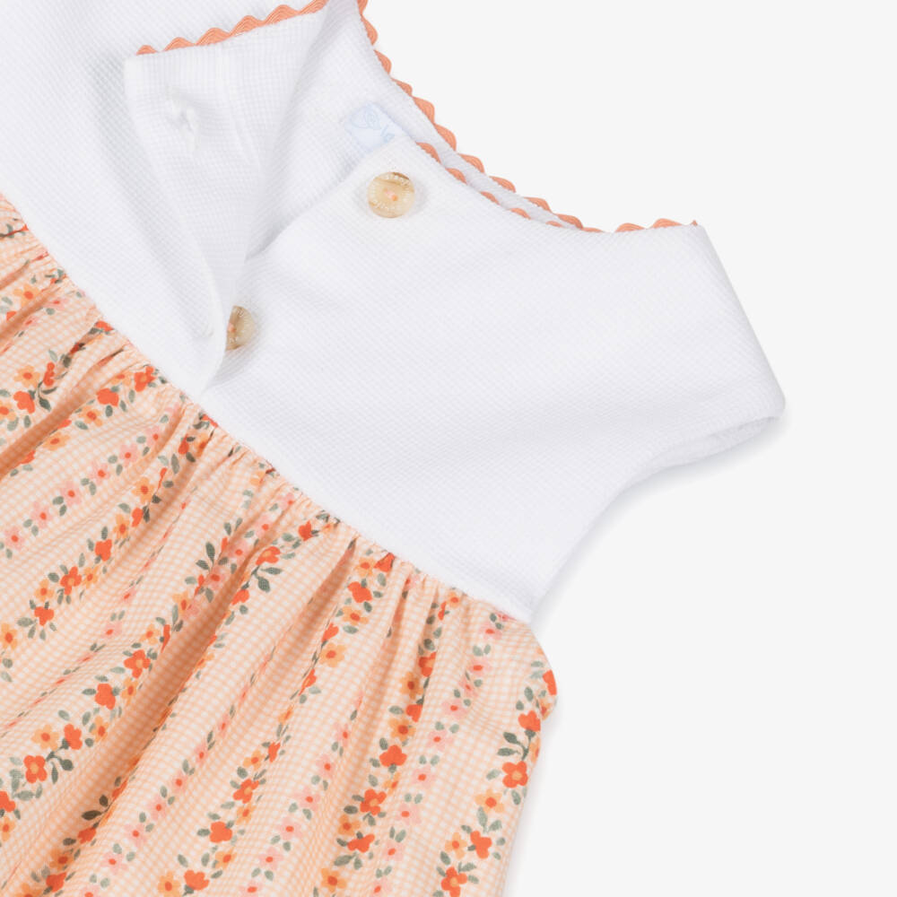 Laranjinha-Girls Lovely Tangerine Gingham Dress | Childrensalon Outlet