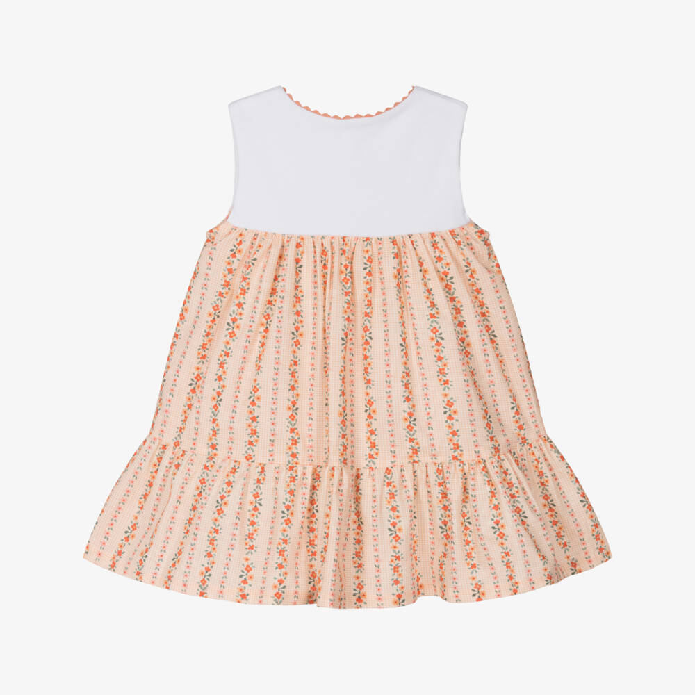 Laranjinha-Girls Lovely Tangerine Gingham Dress | Childrensalon Outlet