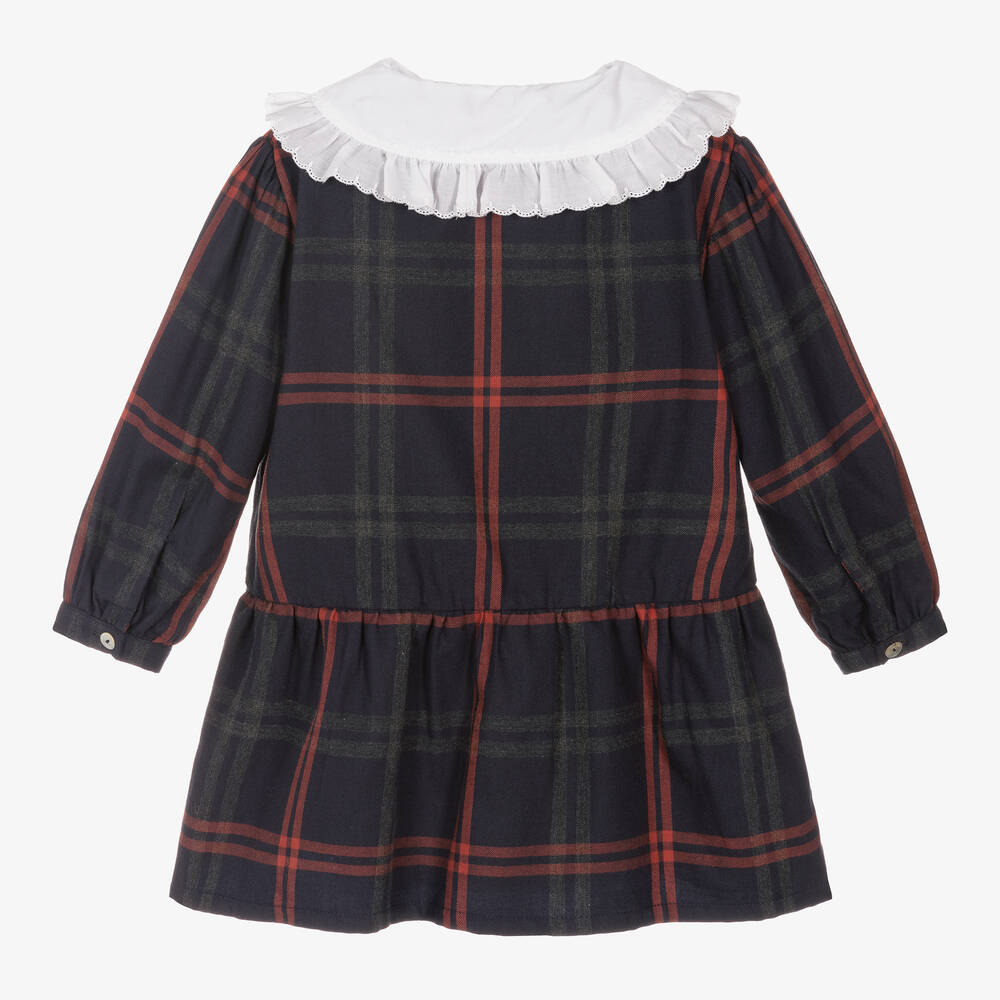 Шик от Laranjinha-Синее хлопковое платье для девочек | Childrensalon Outlet