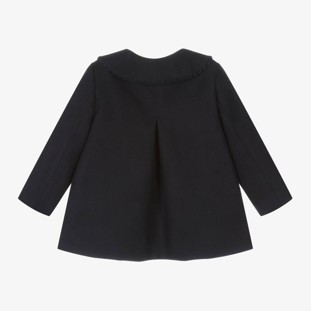 Laranjinha-Girls Navy Felted Overcoat | Childrensalon Outlet