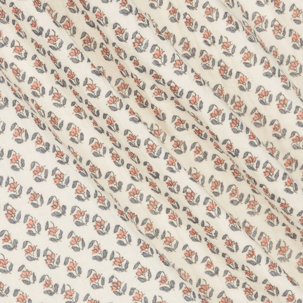 Laranjinha-Girls Pale Beige Floral Print Dress | Childrensalon Outlet