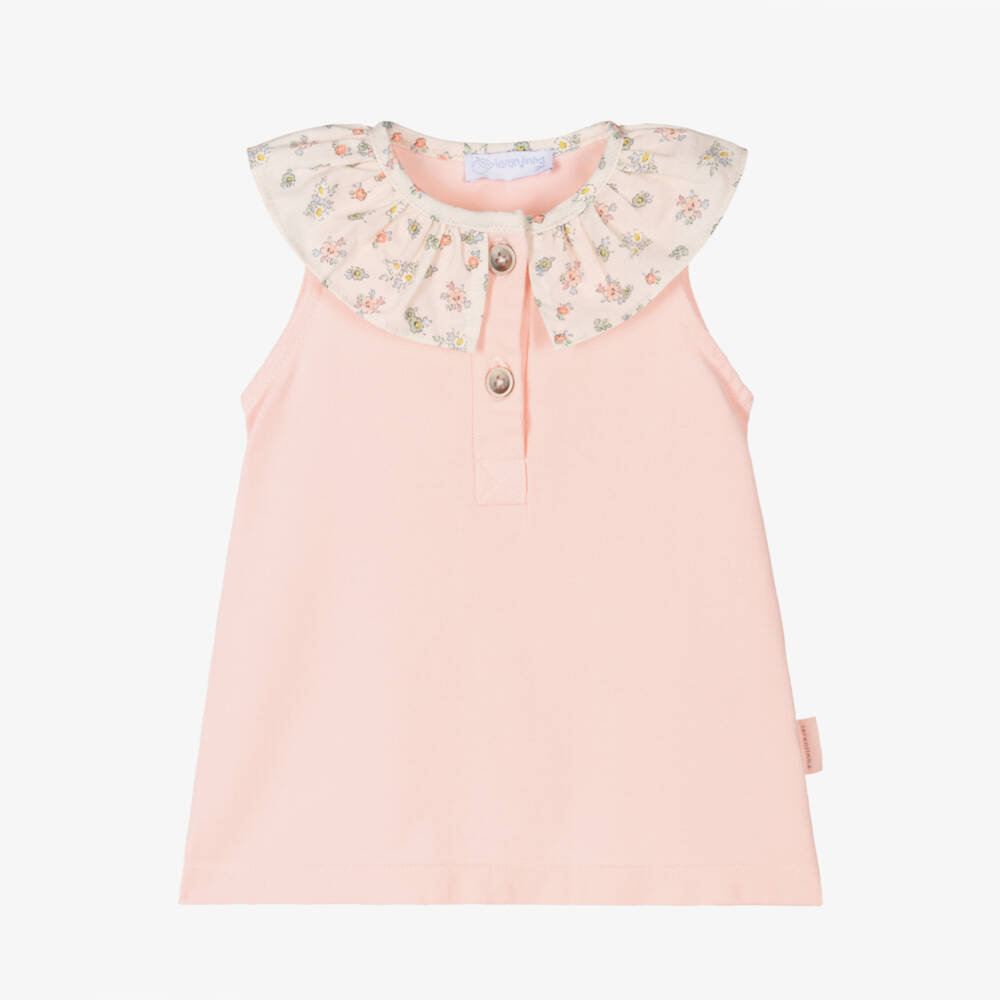 Laranjinha-فستان بناتي بألوان الباستيل وياقة مزينة بالكشكش | Childrensalon Outlet