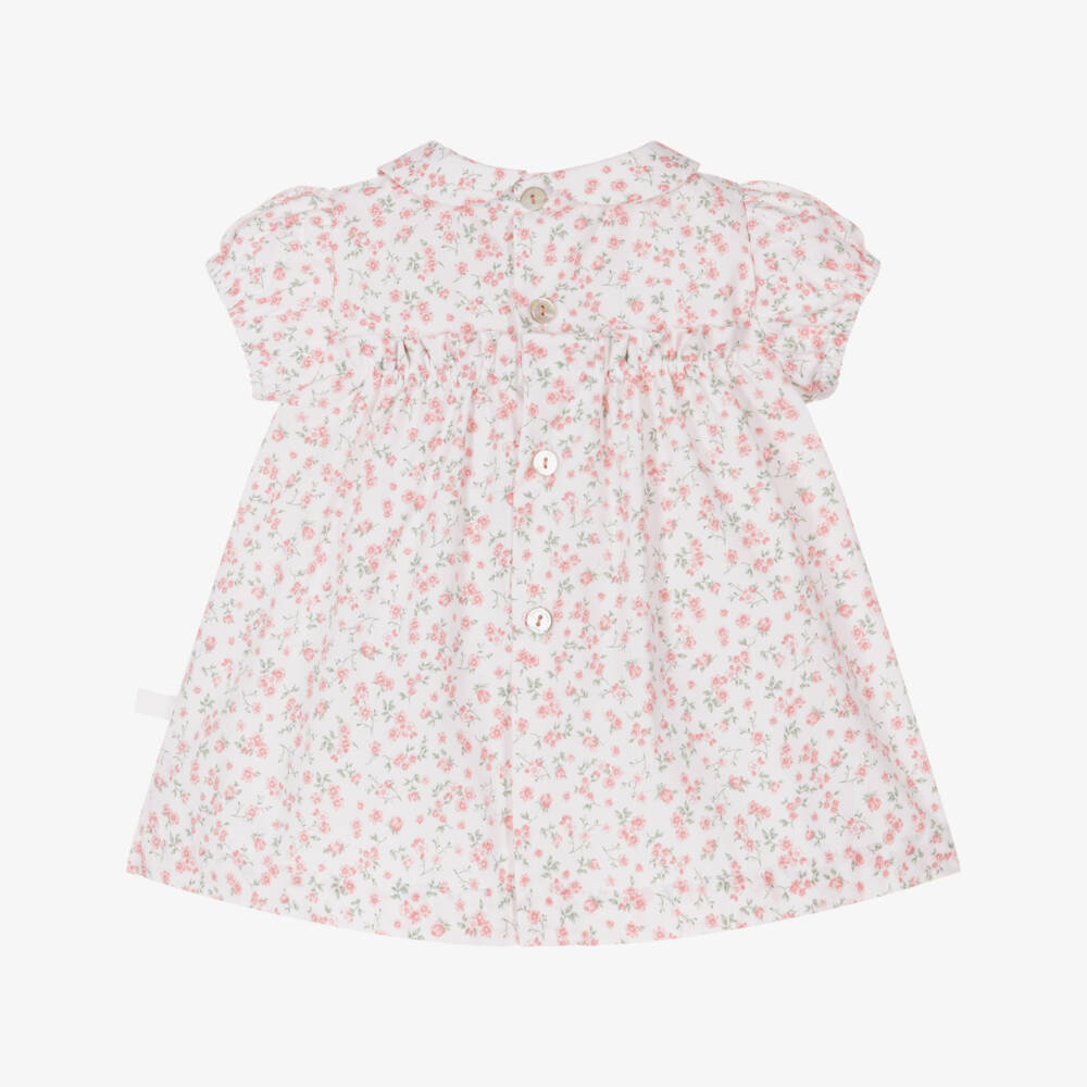 Laranjinha-Girls Pink Blossom Cotton Frock | Childrensalon Outlet